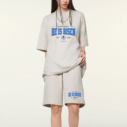 Jesus Christ He Is Risen Christian Washed T-Shirt & Shorts