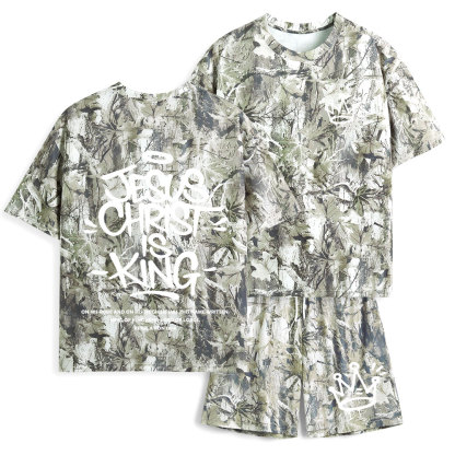 Jesus Christ Is King Christian Camo T-Shirt & Shorts