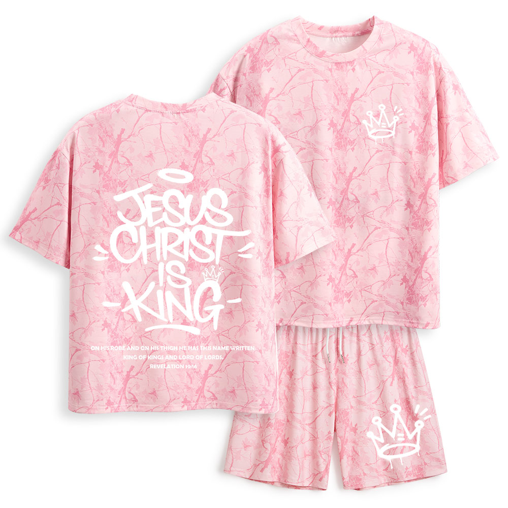 Jesus Christ Is King Christian Camo T-Shirt & Shorts