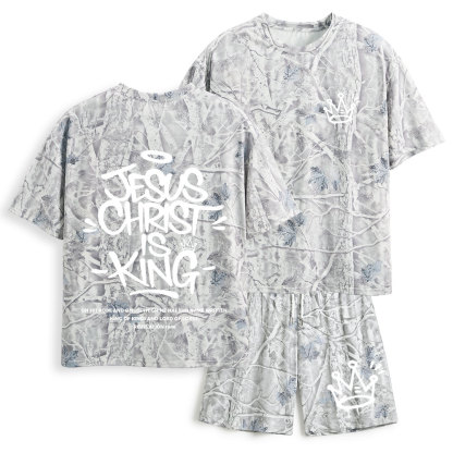 Jesus Christ Is King Christian Camo T-Shirt & Shorts
