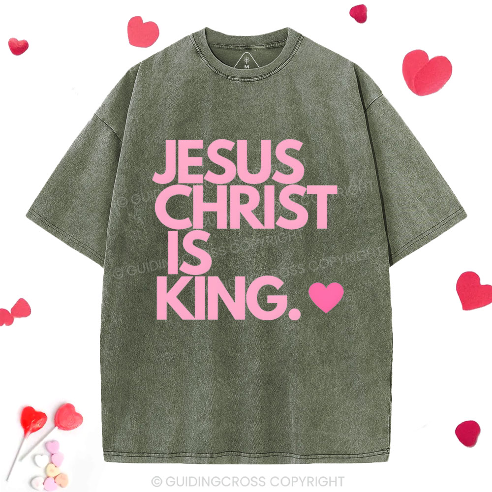 Jesus Christ Is King Christian Washed T-Shirt