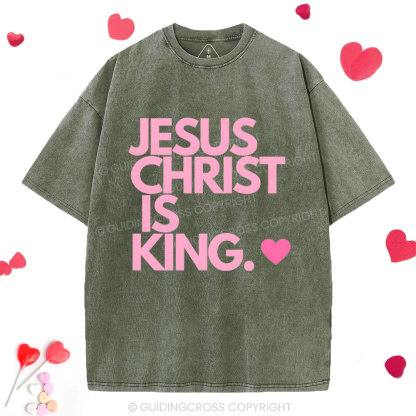 Jesus Christ Is King Christian Washed T-Shirt