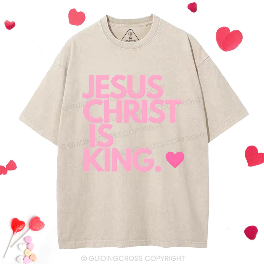 Jesus Christ Is King Christian Washed T-Shirt