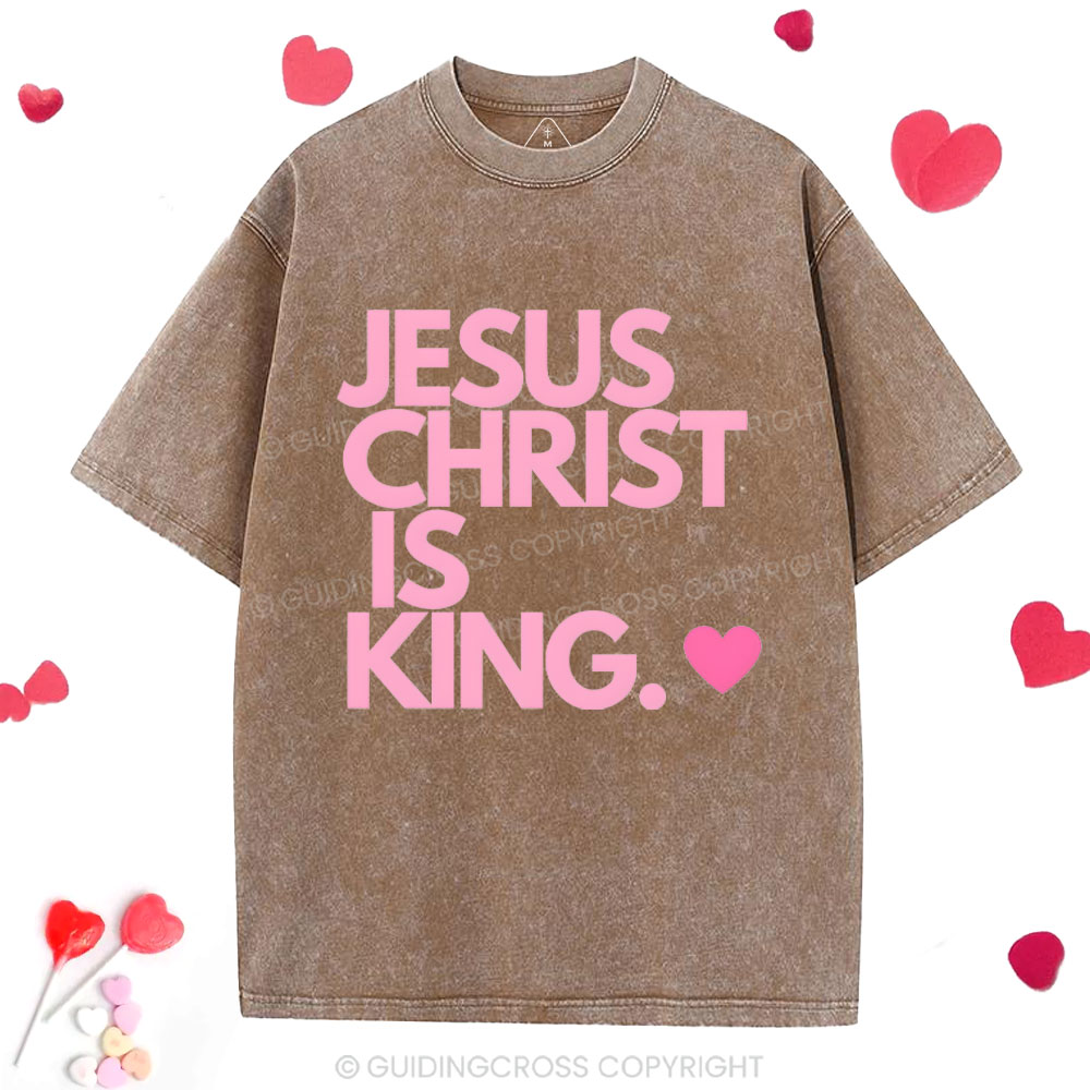 Jesus Christ Is King Christian Washed T-Shirt