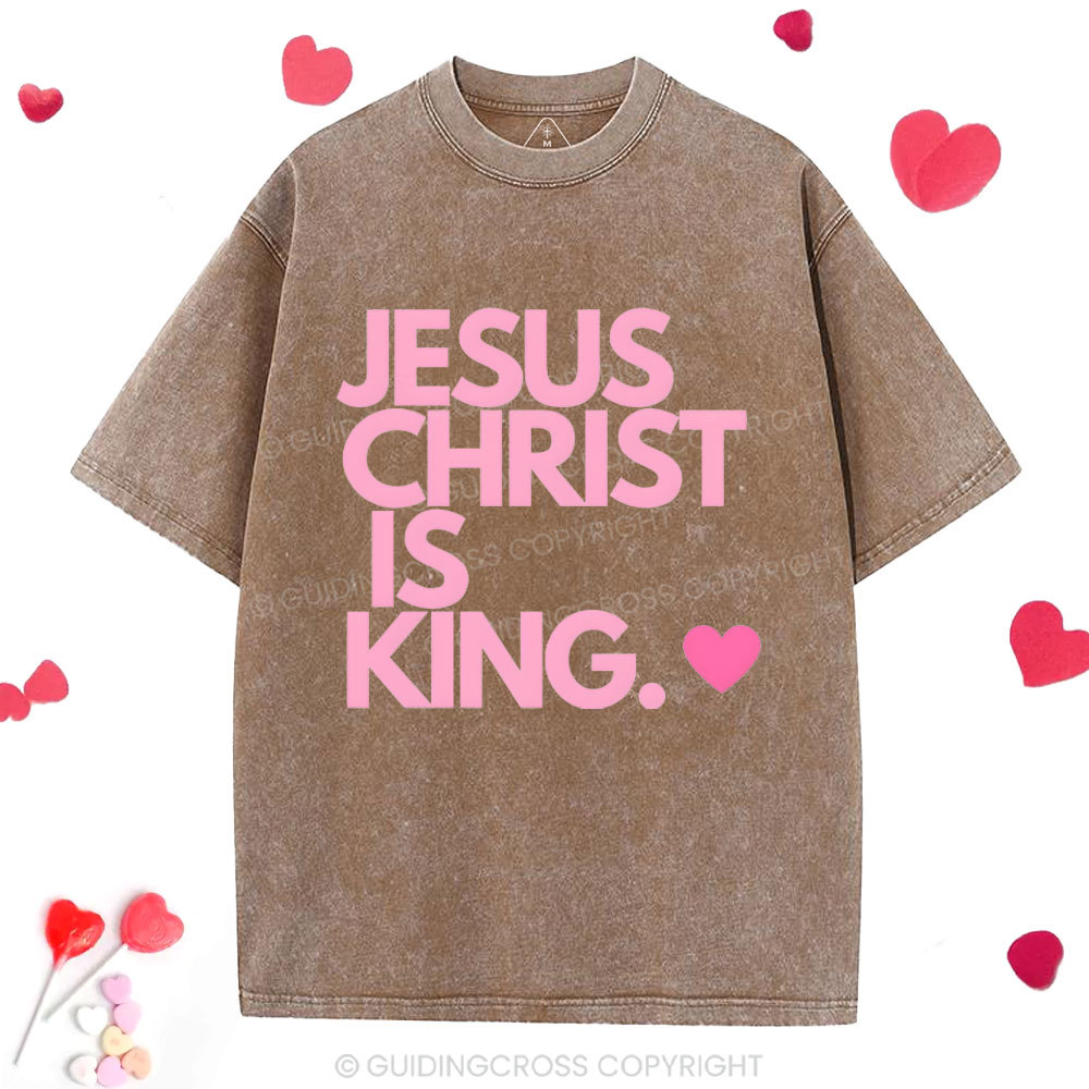 Jesus Christ Is King Christian Washed T-Shirt