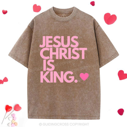 Jesus Christ Is King Christian Washed T-Shirt