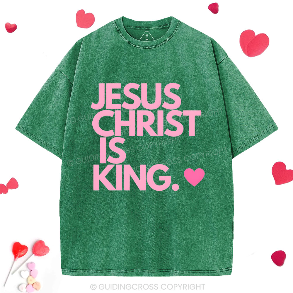 Jesus Christ Is King Christian Washed T-Shirt