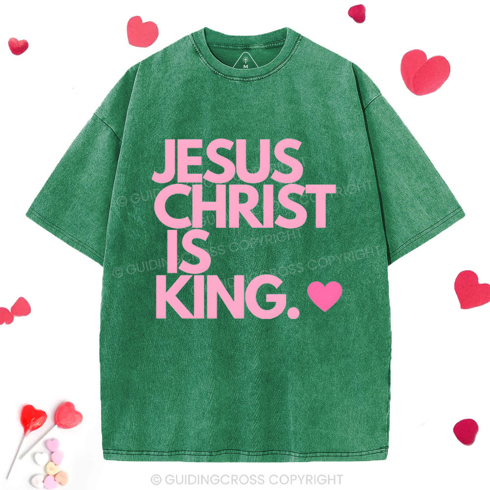 Jesus Christ Is King Christian Washed T-Shirt