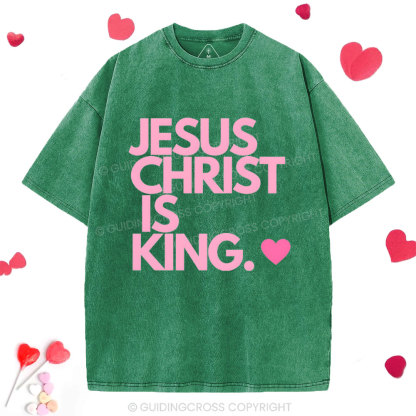 Jesus Christ Is King Christian Washed T-Shirt