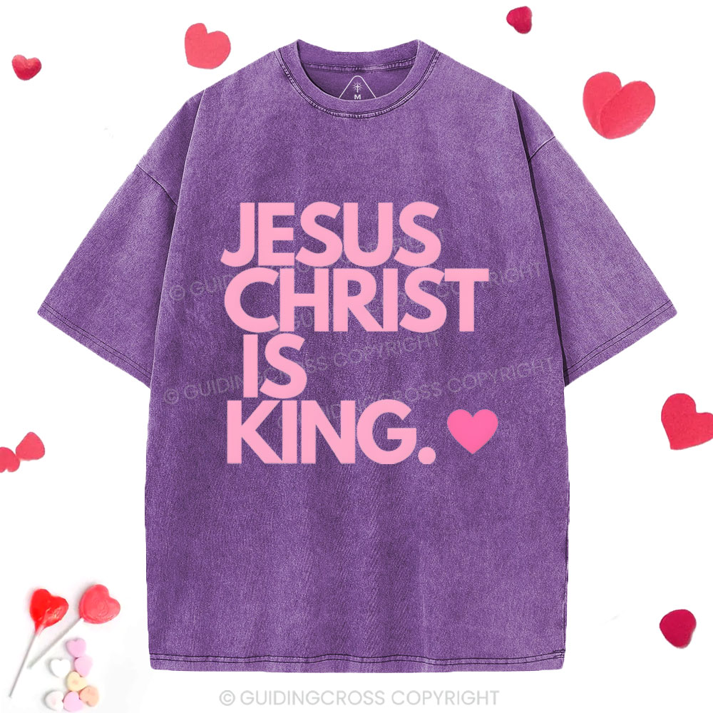 Jesus Christ Is King Christian Washed T-Shirt