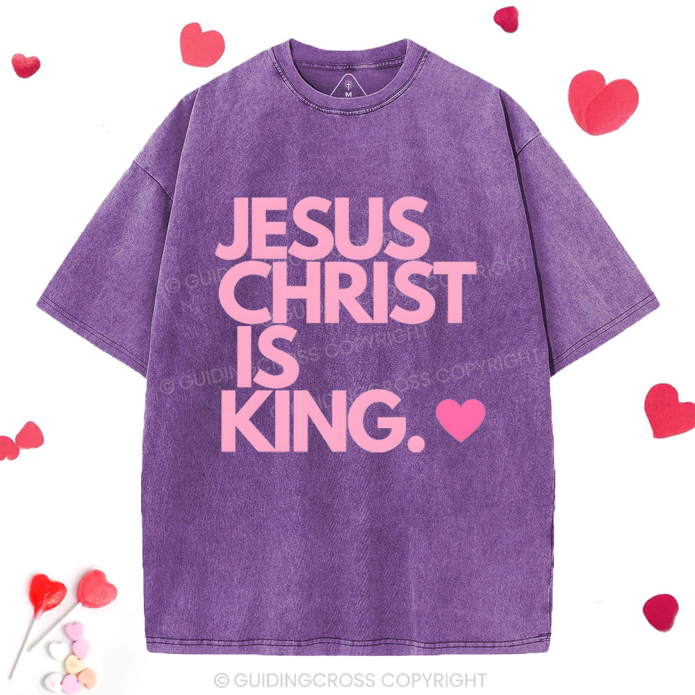 Jesus Christ Is King Christian Washed T-Shirt