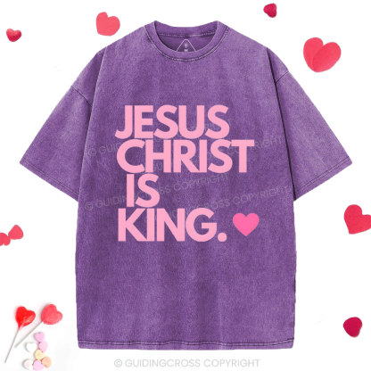 Jesus Christ Is King Christian Washed T-Shirt