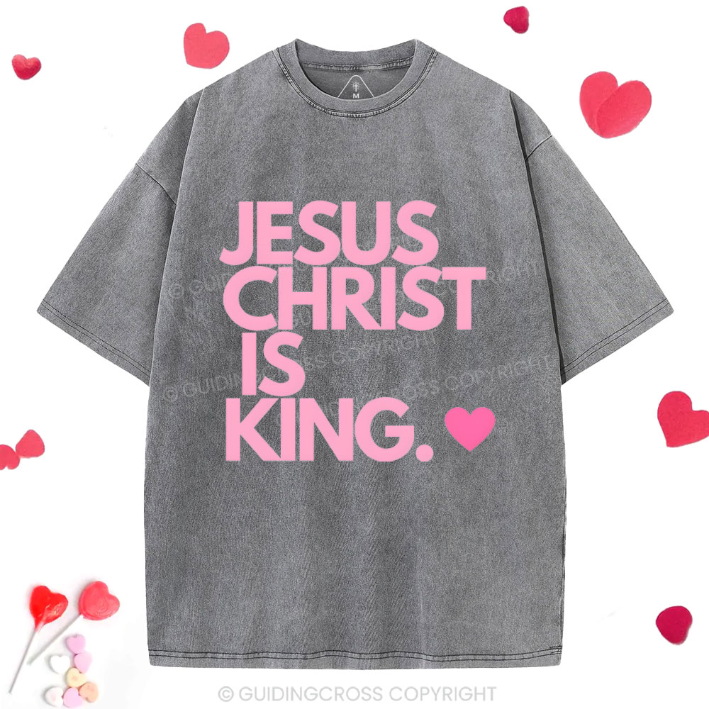 Jesus Christ Is King Christian Washed T-Shirt