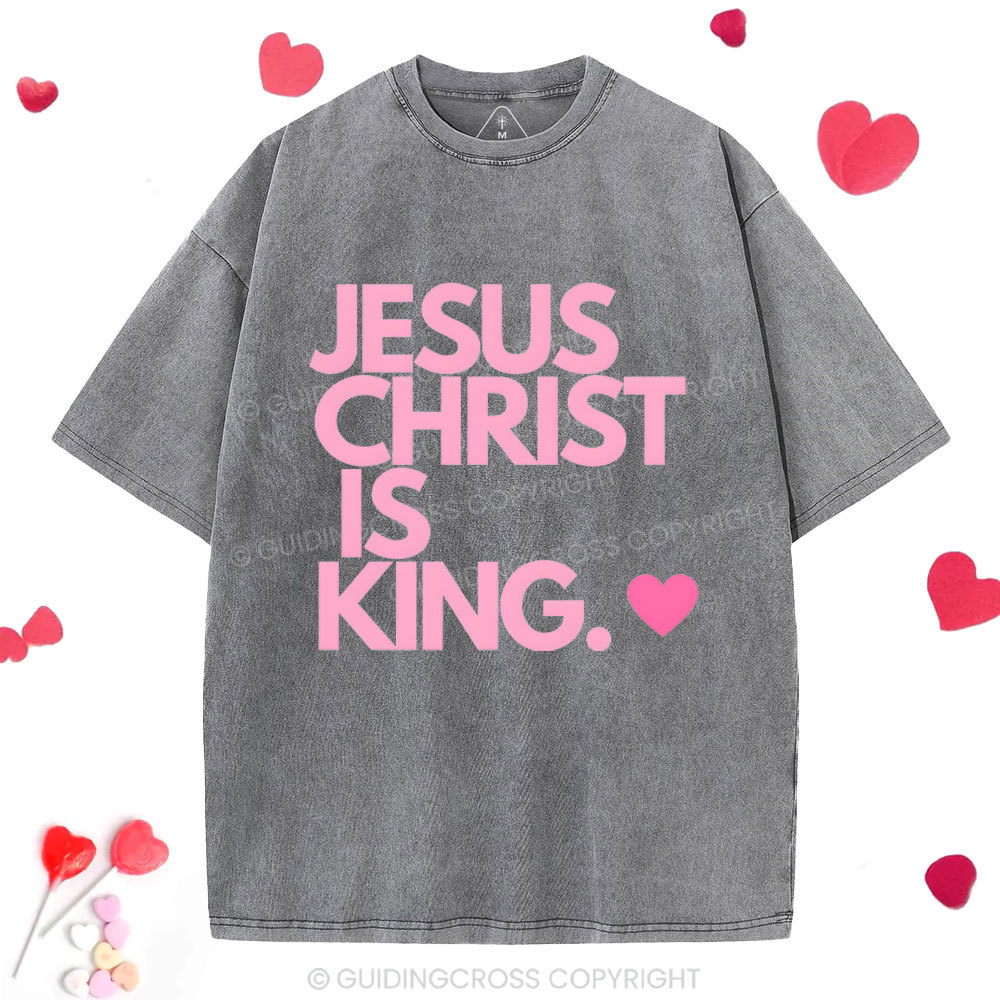 Jesus Christ Is King Christian Washed T-Shirt