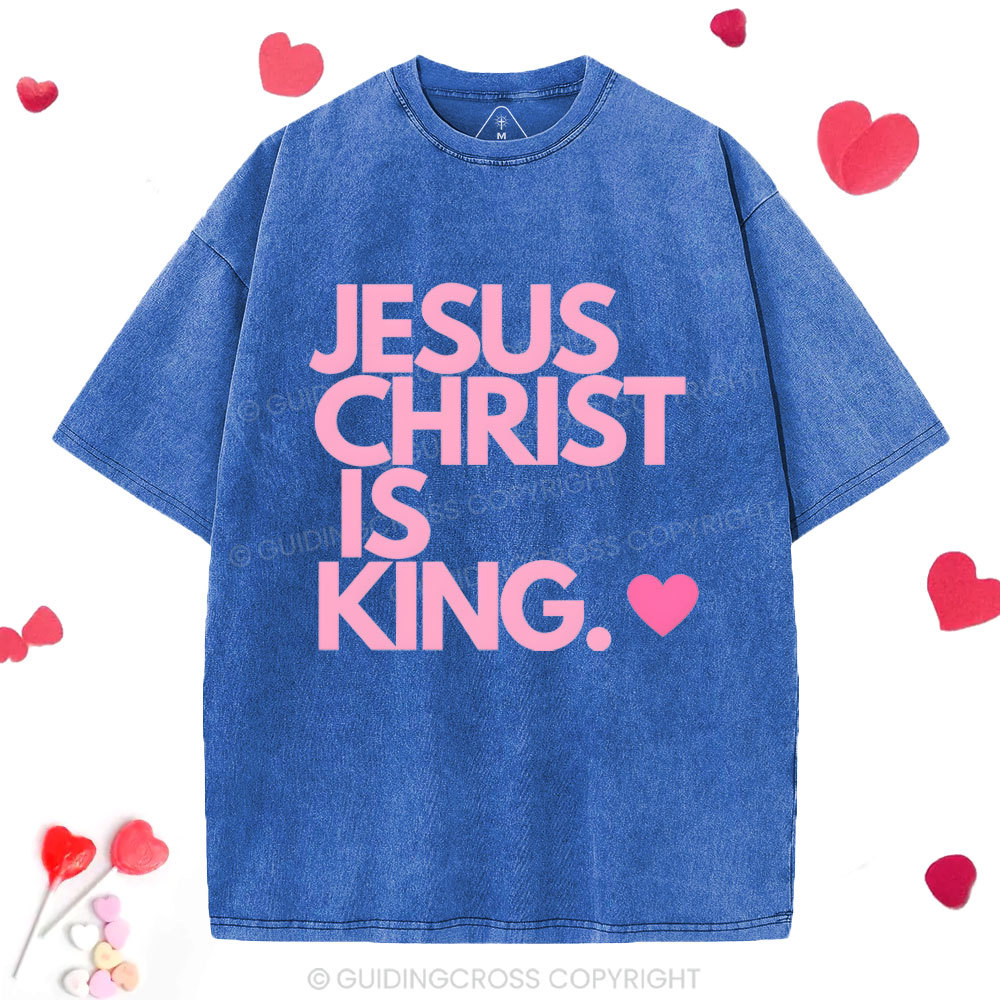 Jesus Christ Is King Christian Washed T-Shirt