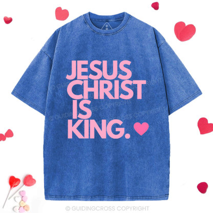 Jesus Christ Is King Christian Washed T-Shirt