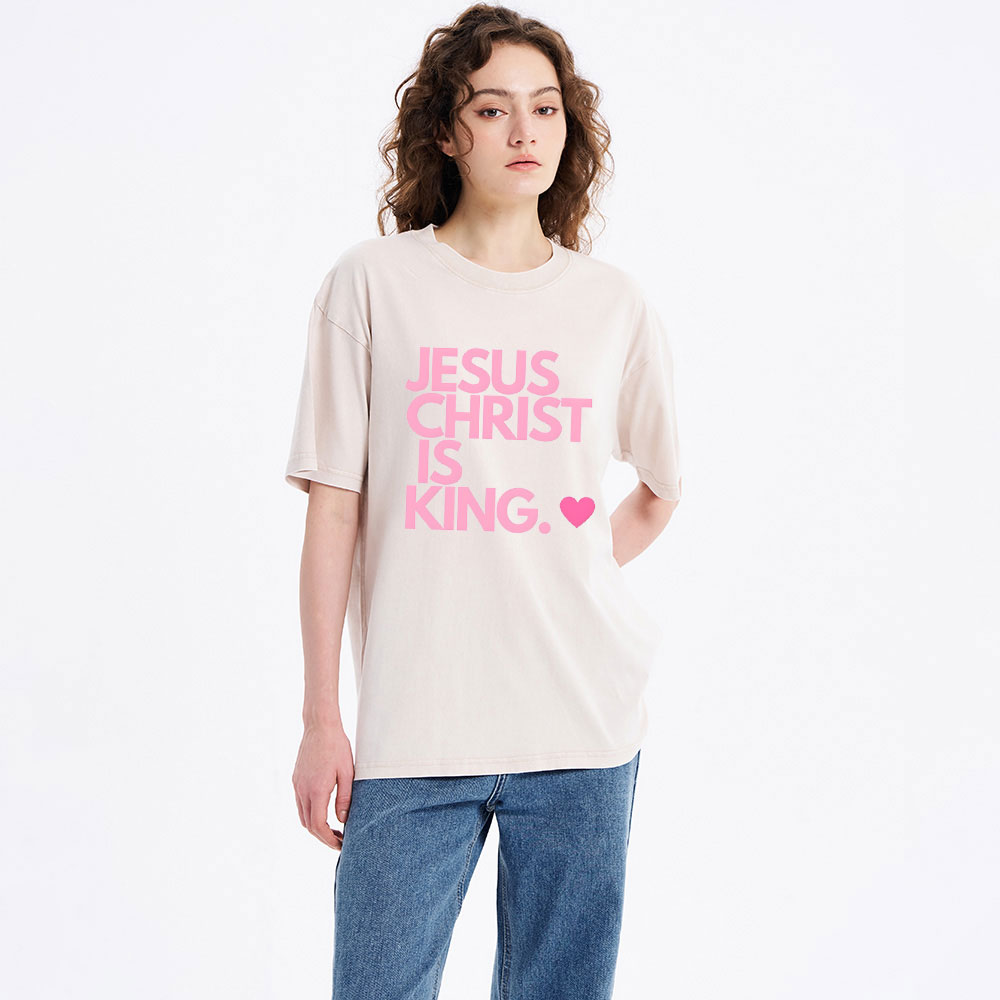 Jesus Christ Is King Christian Washed T-Shirt