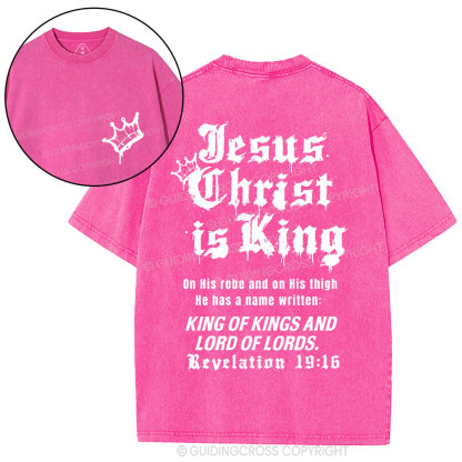 Jesus Christ Is King Christian Washed T-Shirt