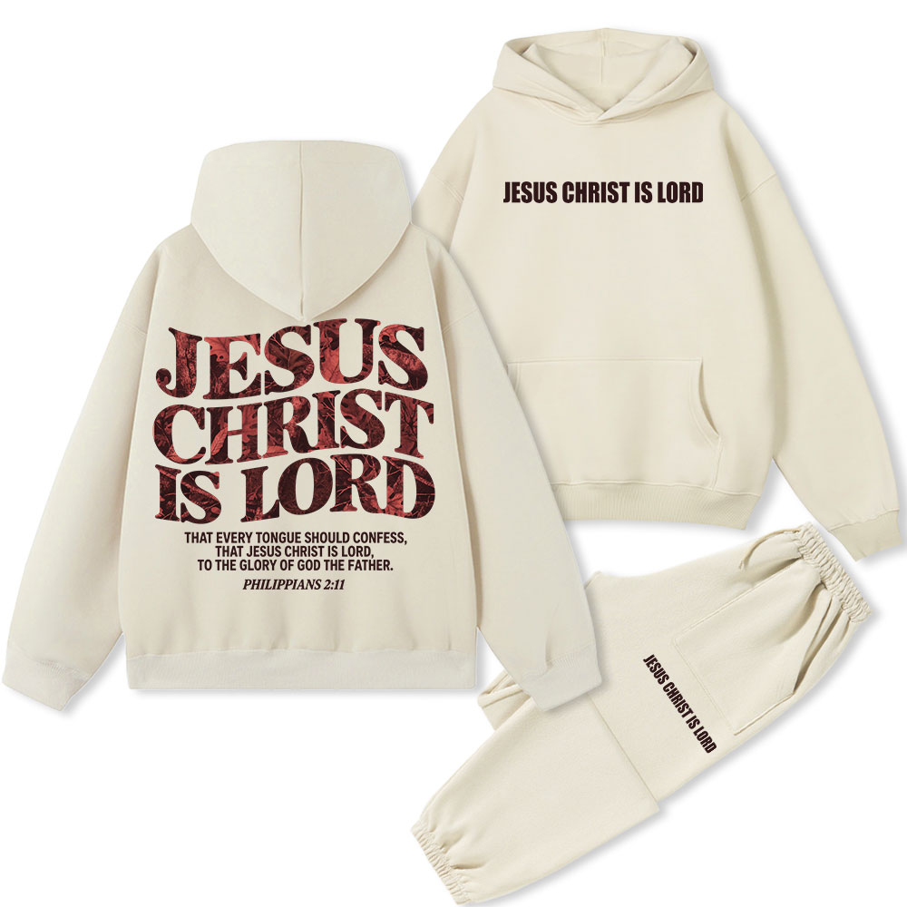 Jesus Christ Is Lord Premium Fleece Hoodie Set