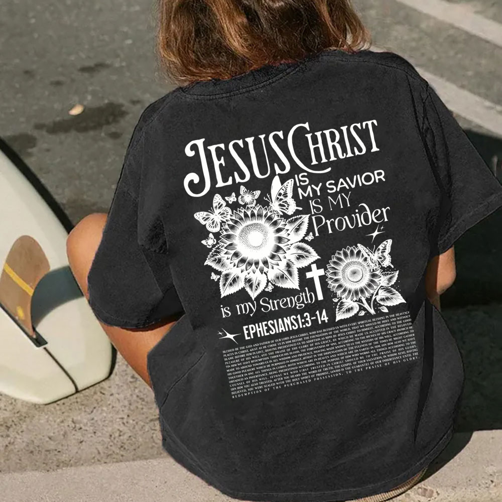 Jesus Christ Is My Savior Christian Washed T-Shirt