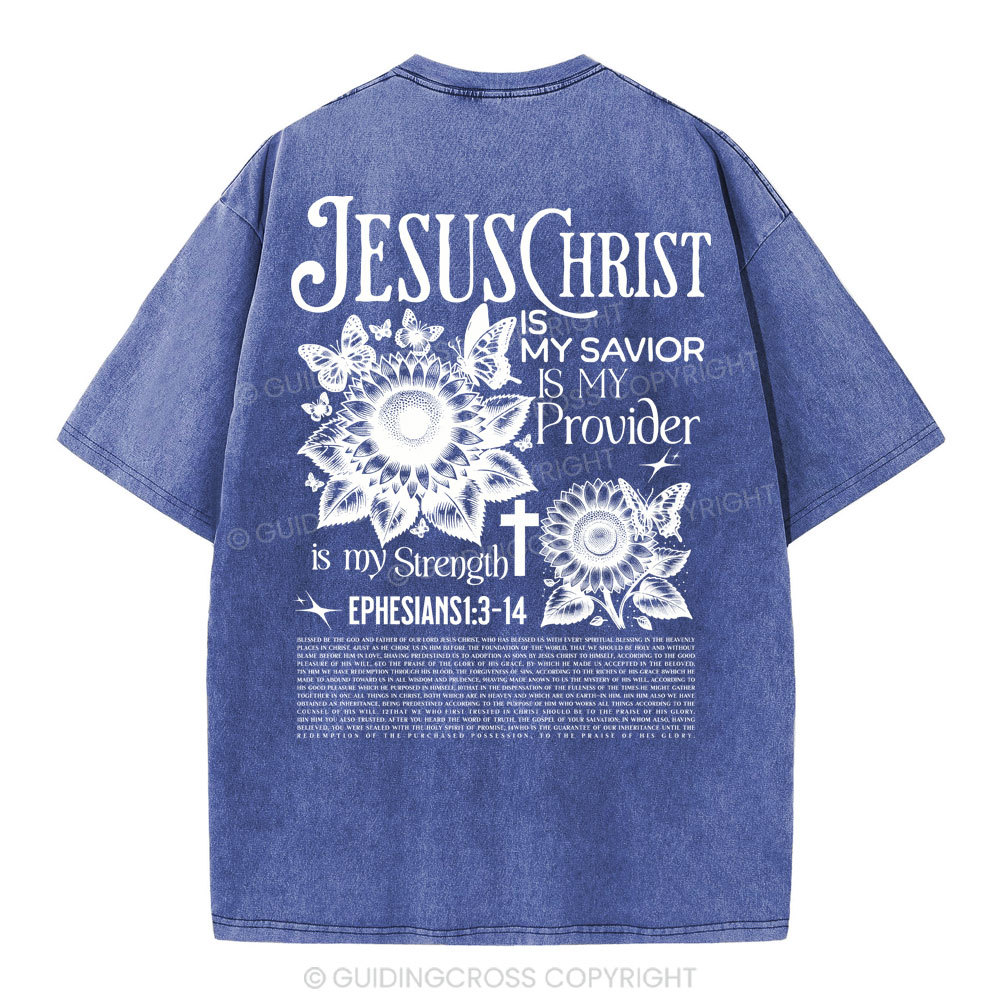Jesus Christ Is My Savior Christian Washed T-Shirt