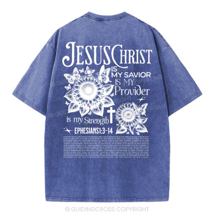 Jesus Christ Is My Savior Christian Washed T-Shirt