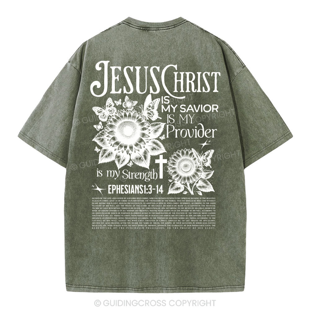 Jesus Christ Is My Savior Christian Washed T-Shirt