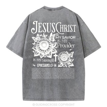 Jesus Christ Is My Savior Christian Washed T-Shirt