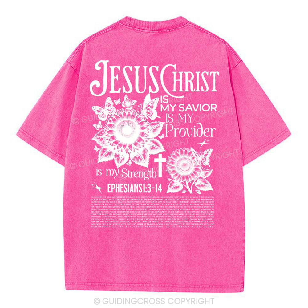 Jesus Christ Is My Savior Christian Washed T-Shirt