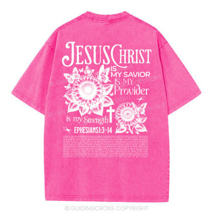 Jesus Christ Is My Savior Christian Washed T-Shirt