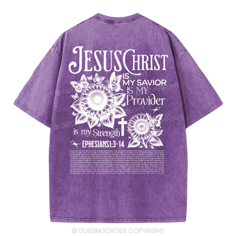 Jesus Christ Is My Savior Christian Washed T-Shirt