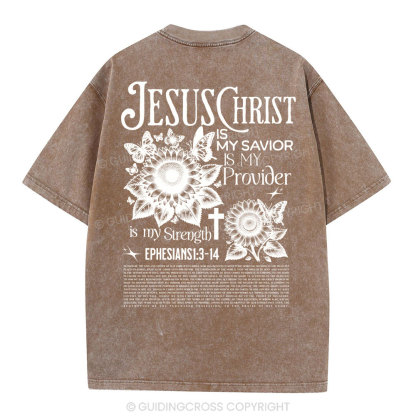 Jesus Christ Is My Savior Christian Washed T-Shirt