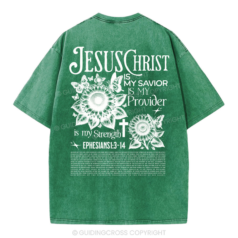 Jesus Christ Is My Savior Christian Washed T-Shirt