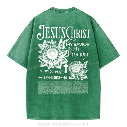 Jesus Christ Is My Savior Christian Washed T-Shirt