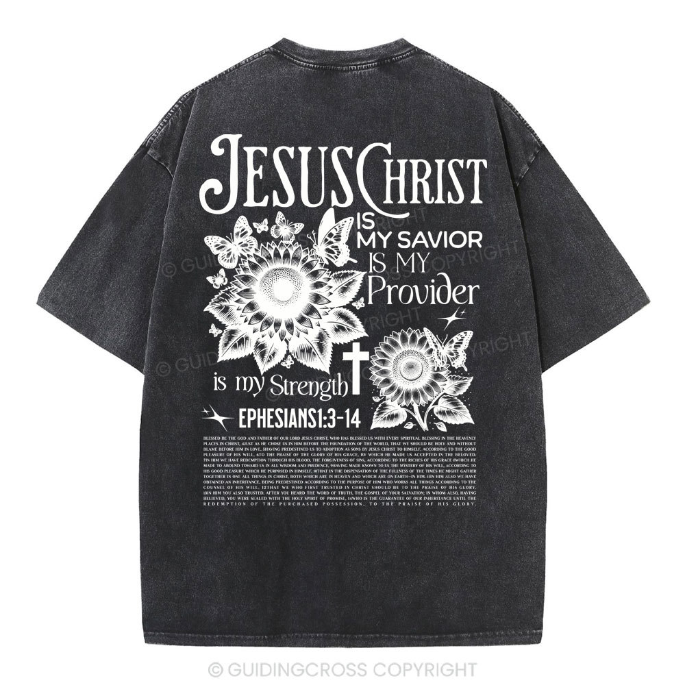 Jesus Christ Is My Savior Christian Washed T-Shirt