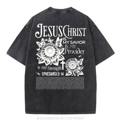 Jesus Christ Is My Savior Christian Washed T-Shirt