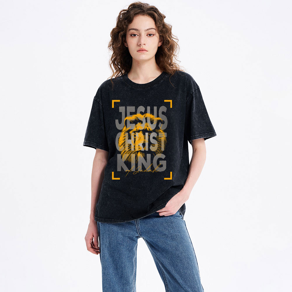 Jesus Christ King Christian Washed T-Shirt