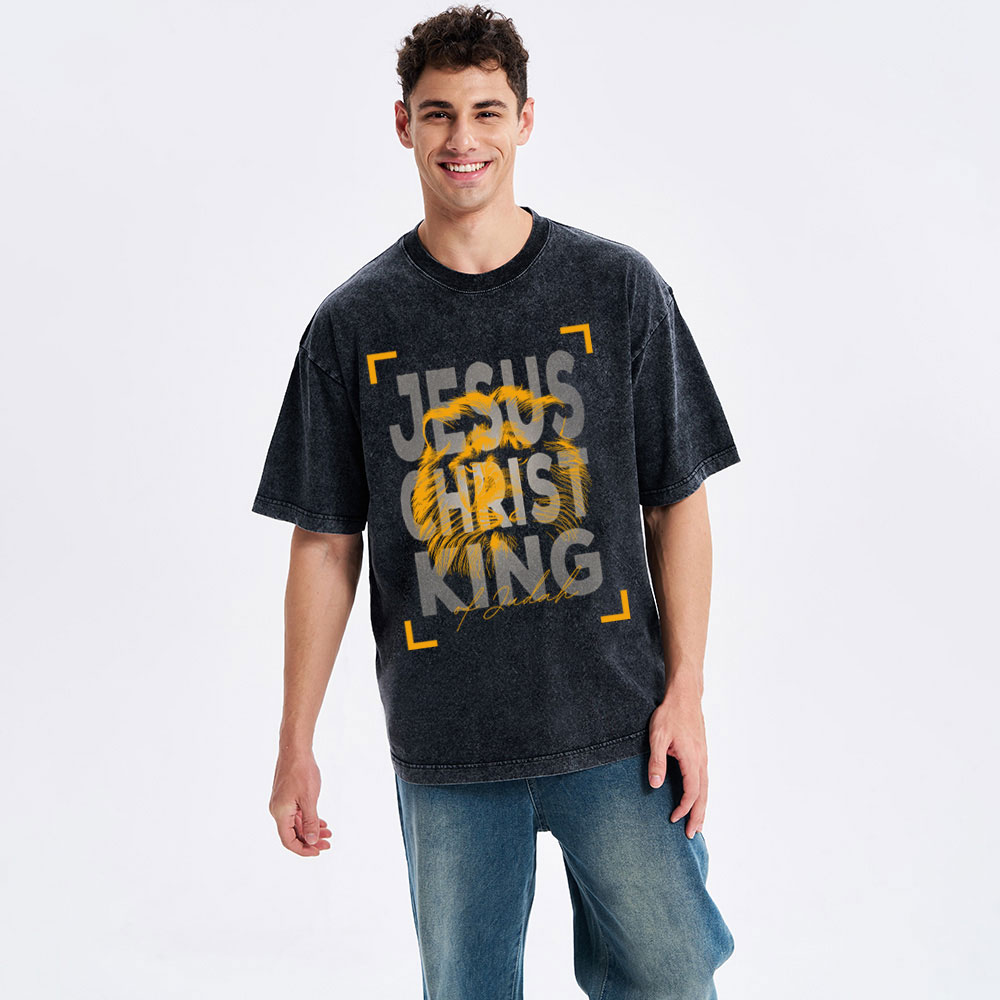 Jesus Christ King Christian Washed T-Shirt