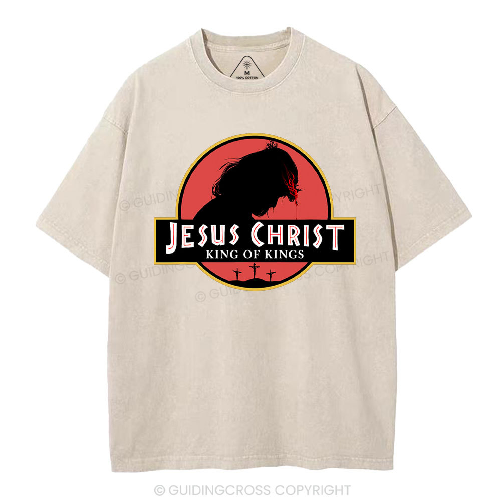 Jesus Christ King Of Kings Chrsitian Washed T-Shirt