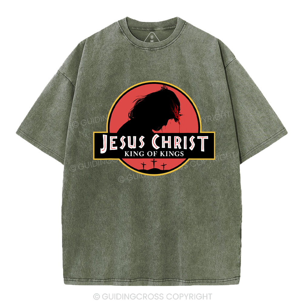 Jesus Christ King Of Kings Chrsitian Washed T-Shirt