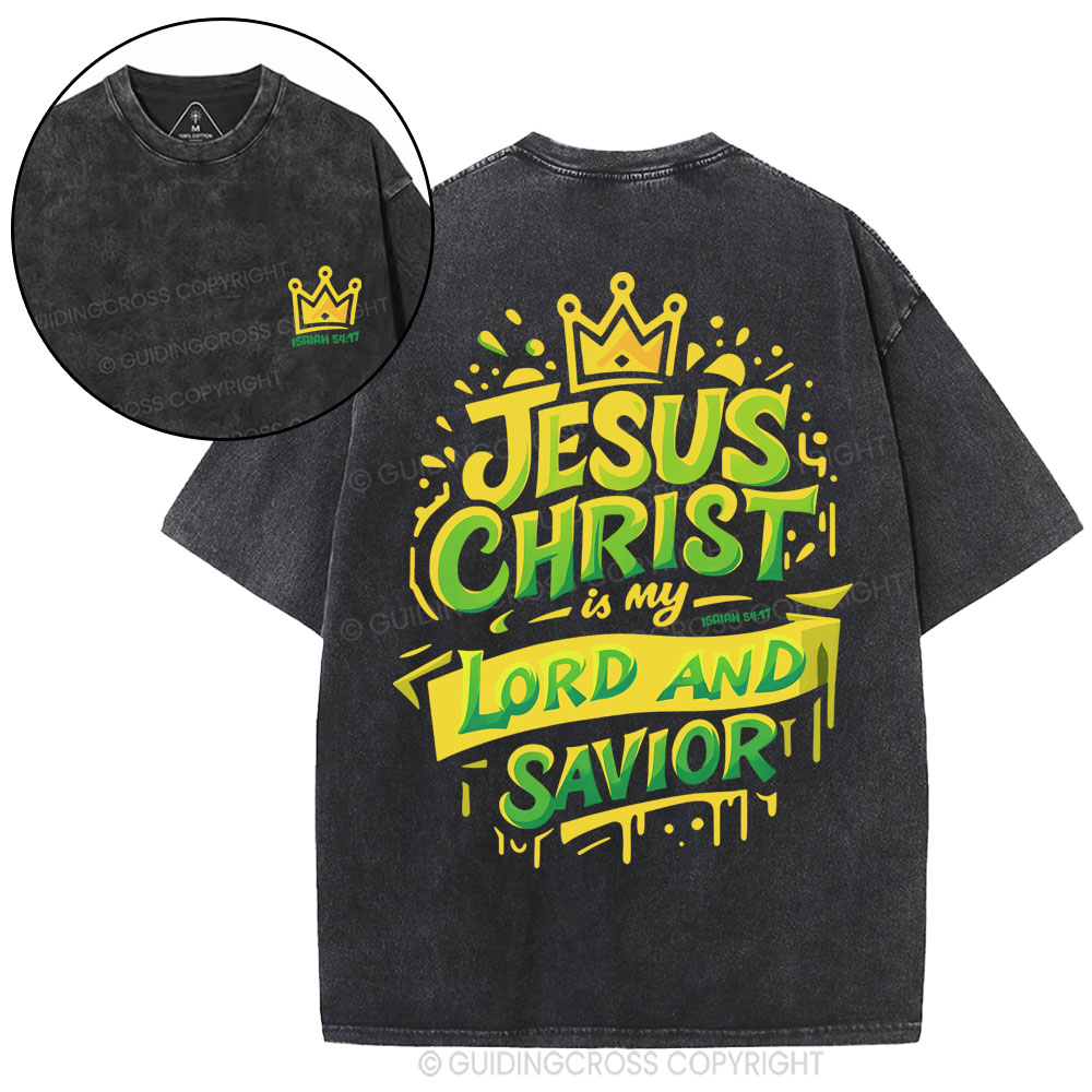 Jesus Christ Lord And Savior Christian Washed T-Shirt