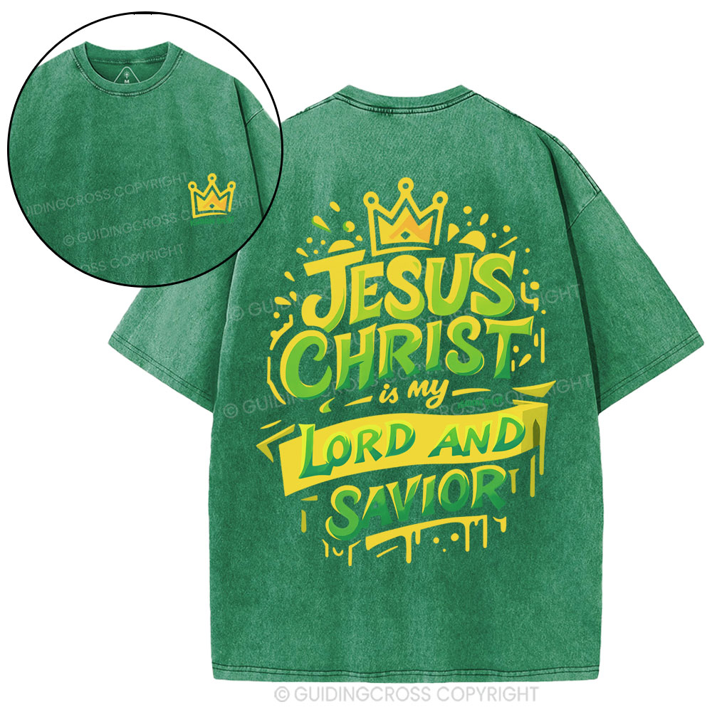 Jesus Christ Lord And Savior Christian Washed T-Shirt