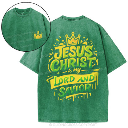 Jesus Christ Lord And Savior Christian Washed T-Shirt