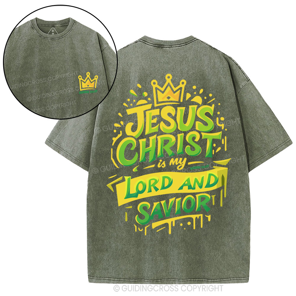 Jesus Christ Lord And Savior Christian Washed T-Shirt