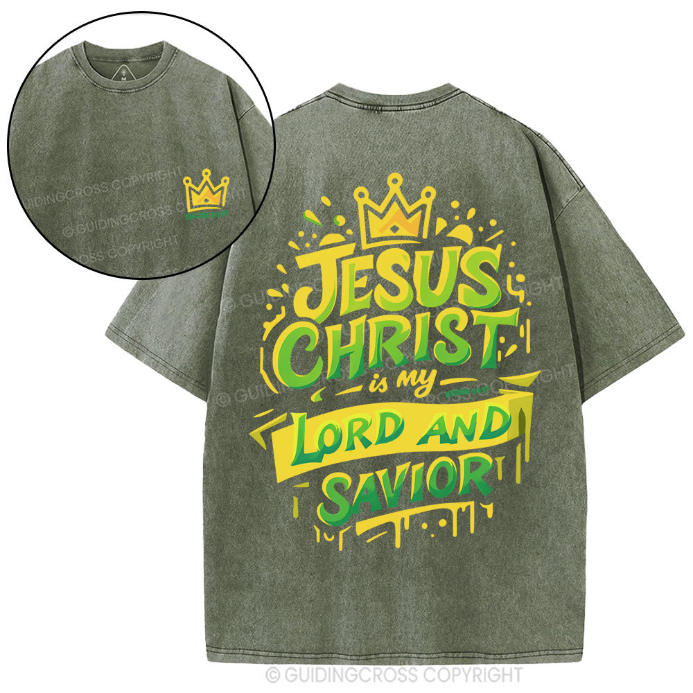 Jesus Christ Lord And Savior Christian Washed T-Shirt