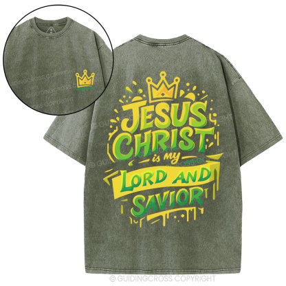 Jesus Christ Lord And Savior Christian Washed T-Shirt
