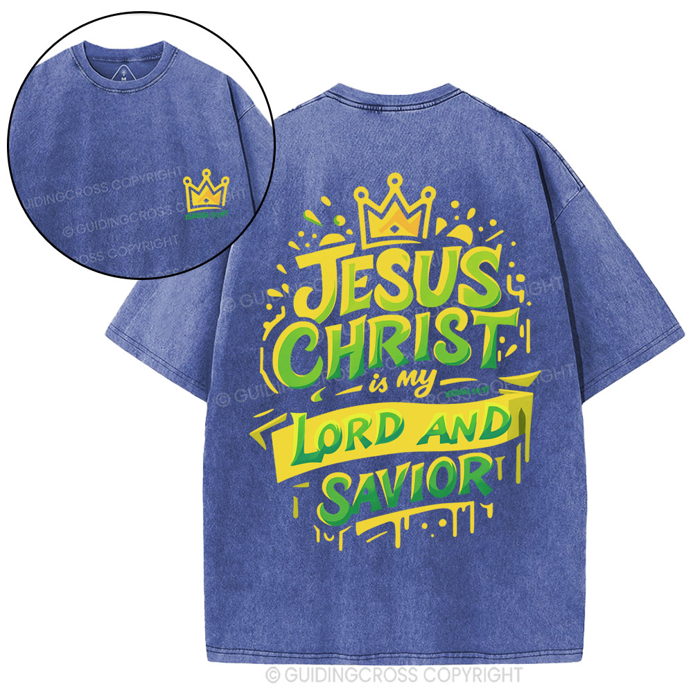 Jesus Christ Lord And Savior Christian Washed T-Shirt
