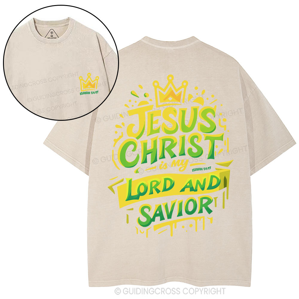 Jesus Christ Lord And Savior Christian Washed T-Shirt