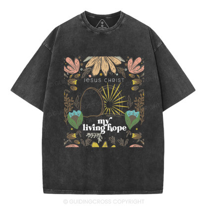 Jesus Christ My Living Hope Christian Washed T-Shirt