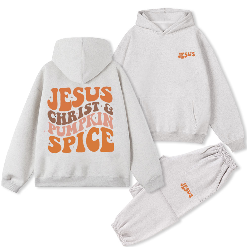 Jesus Christ& Pumpkin Spice Christian Fleece Hoodie Set